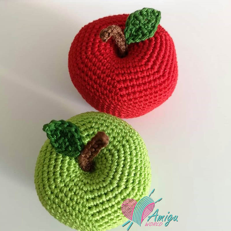Trái táo bằng len siêu to amigurumi