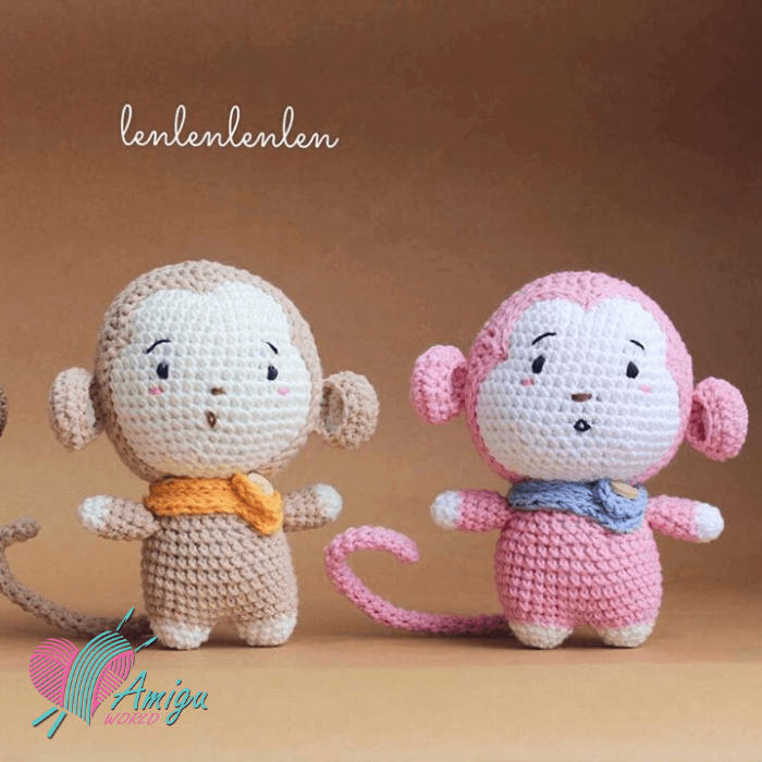 Fat monkey amigurumi free crochet pattern 