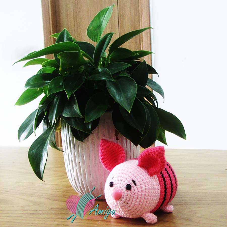 Cách móc heo hồng Piglet Tsum Tsum bằng len