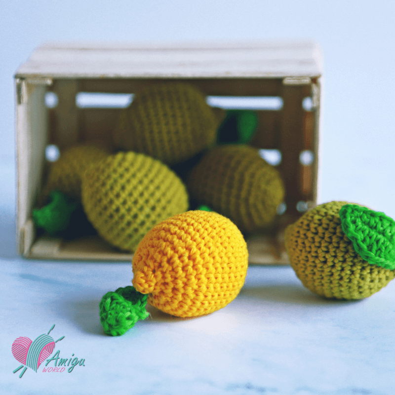 Hướng dẫn chi tiết cách móc trái chanh bằng len amigurumi (ảnh: AmiguWorld)