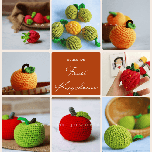 Free Fruit Keychain Amigurumi Crochet Patterns for Beginners