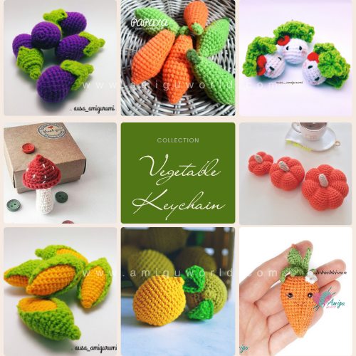 Cute Vegetable Keychain Amigurumi Crochet Patterns