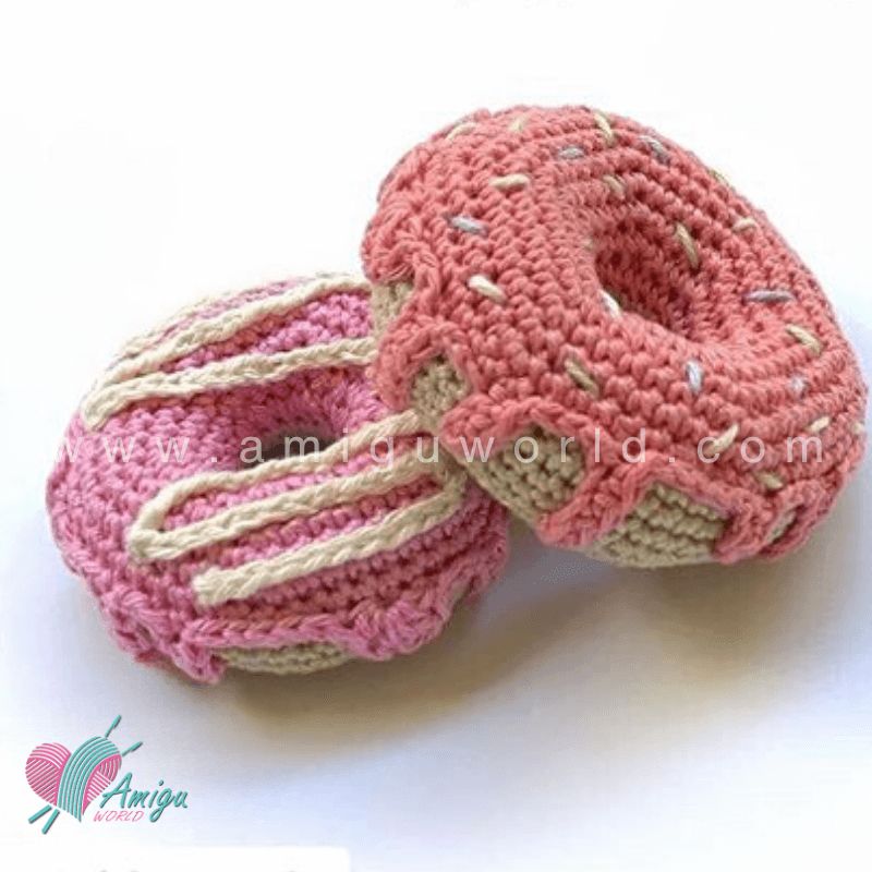 Cute donut amigurumi crochet pattern with sweet dessert-inspired design