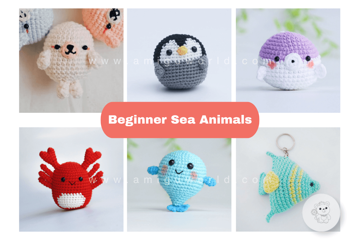 Beginner-friendly sea animal amigurumi patterns