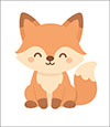 Cute animals collection, flat vector illustration of kawaii wildlife, adorable cartoon creatures