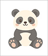 Cute animals collection, flat vector illustration of kawaii wildlife, adorable cartoon creatures