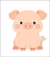 Cute animals collection, flat vector illustration of kawaii wildlife, adorable cartoon creatures